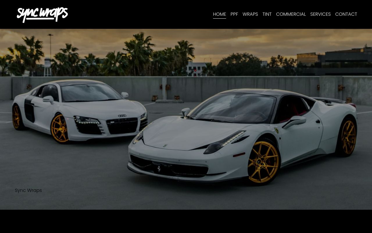Homepage of Sync Wraps's website