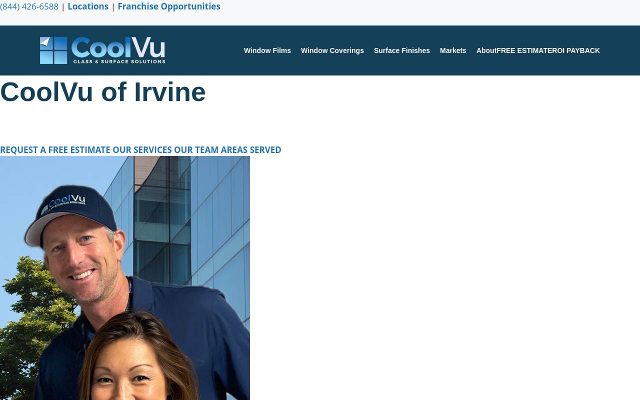 Homepage of CoolVu - Commercial & Home Window Tint's website