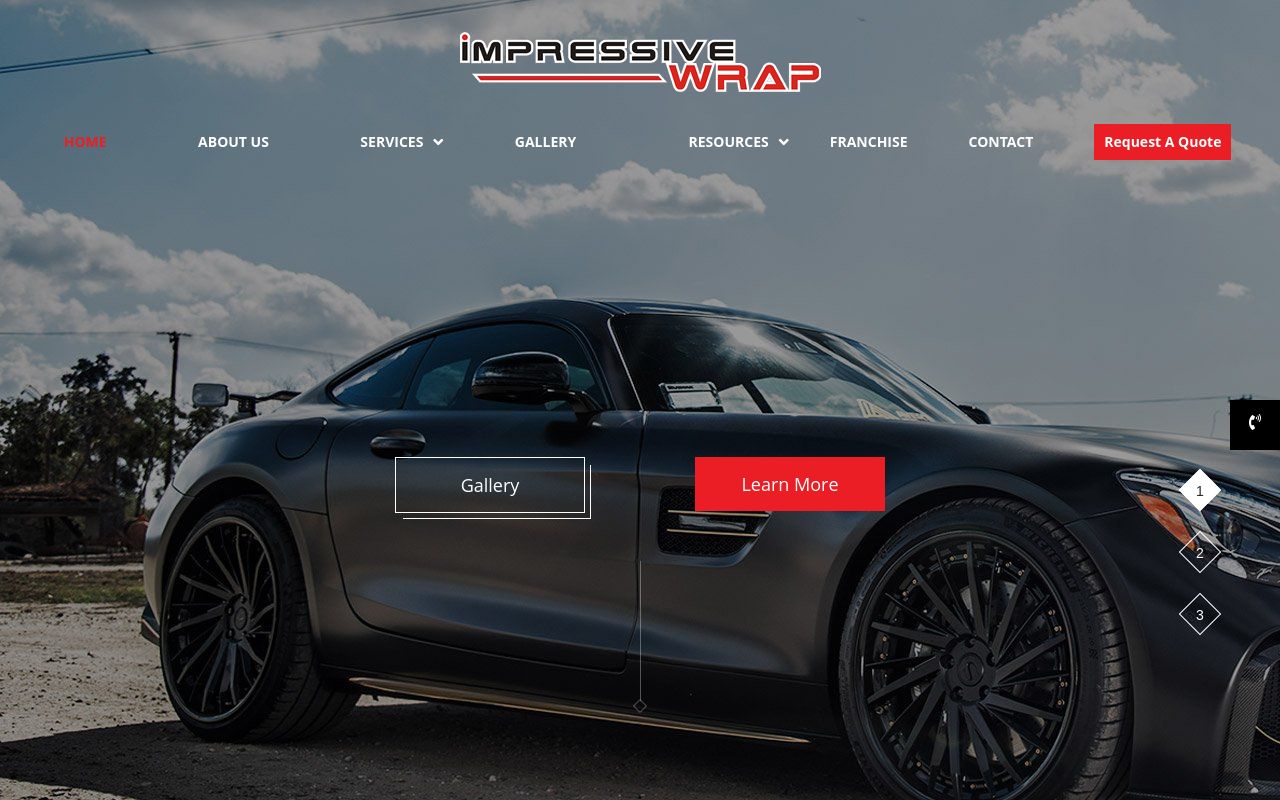 Homepage of Impressive Wrap's website