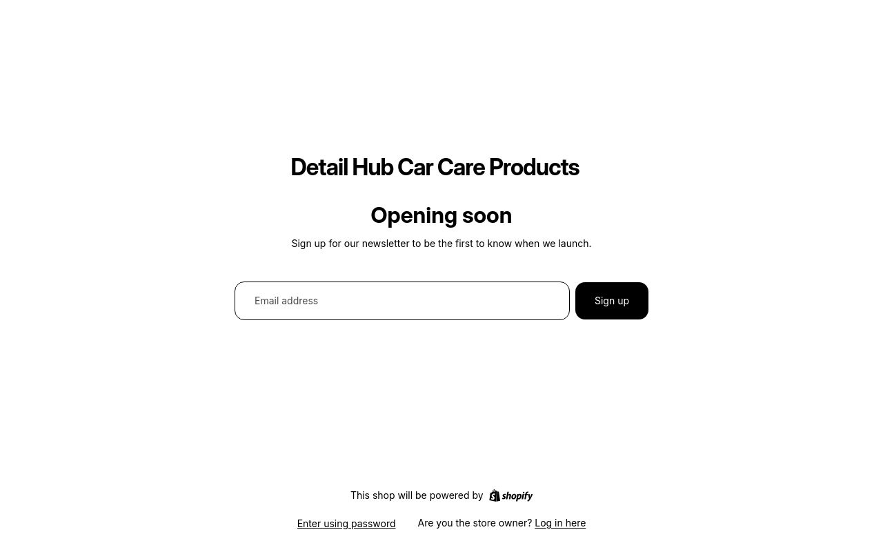 Homepage of Detail Hub Car Care Products's website