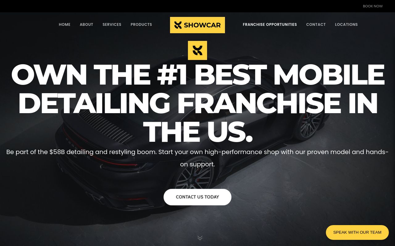Homepage of ShowCar - Franchising | Join The ShowCar Family's website