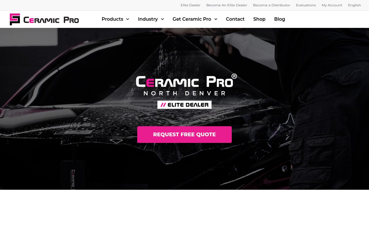 Homepage of Ceramic Pro's website