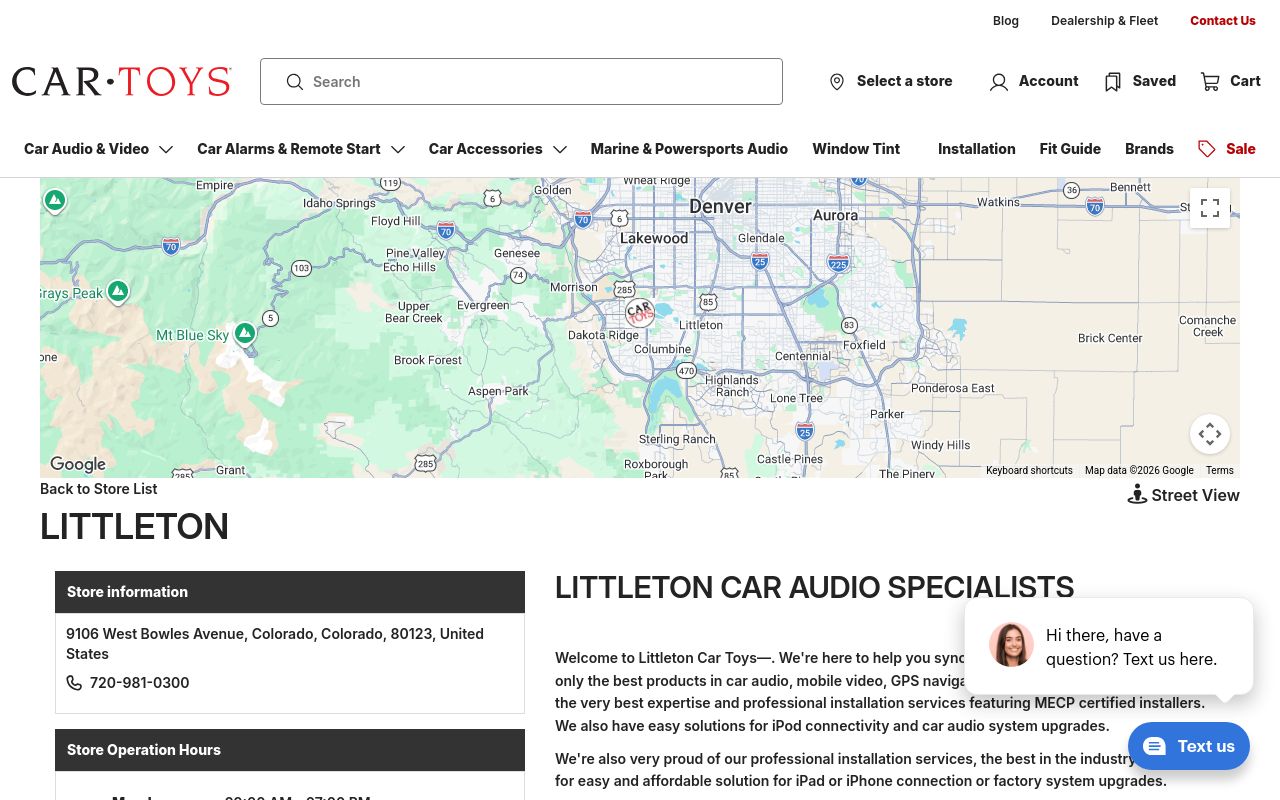 Homepage of Car Toys's website