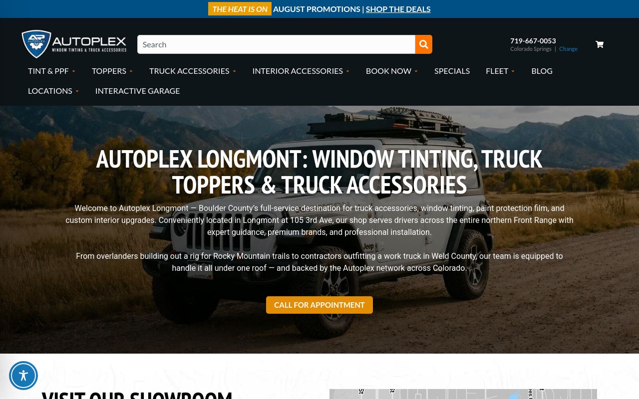 Homepage of Autoplex Window Tinting & Truck Accessories's website