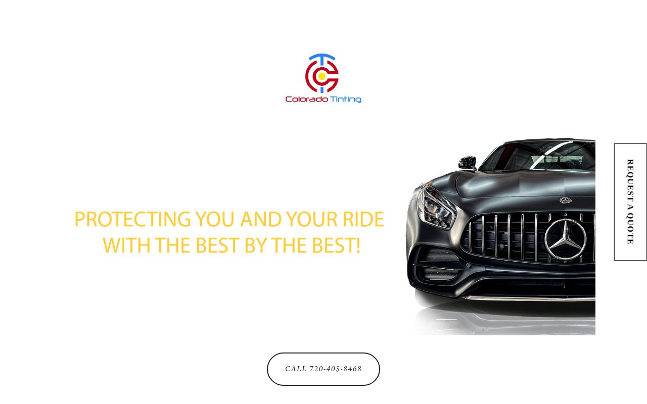 Homepage of Colorado Tinting's website
