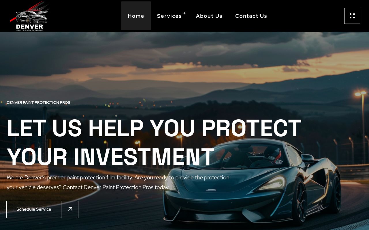 Homepage of Denver Paint Protection Pros's website