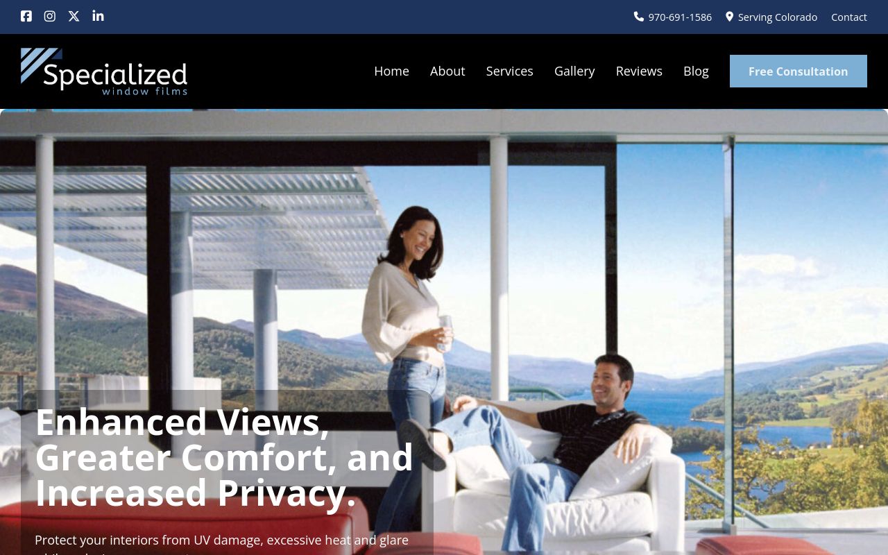 Homepage of SPECIALIZED WINDOW FILMS's website