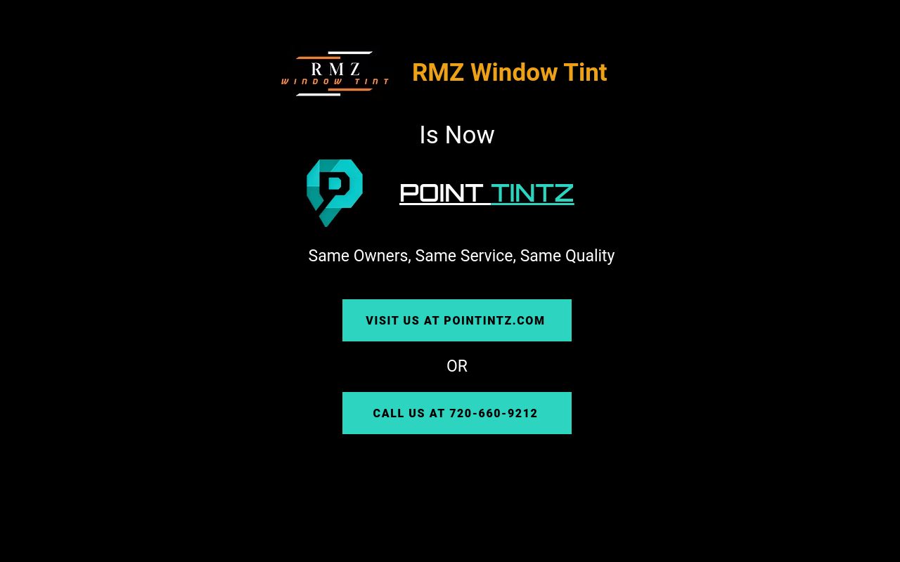 Homepage of RMZ WINDOW TINT LLC's website