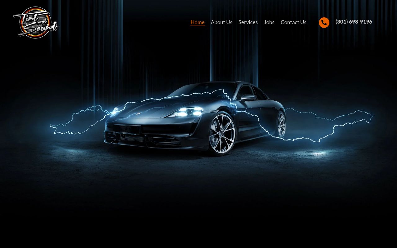Homepage of Tint And Sound's website