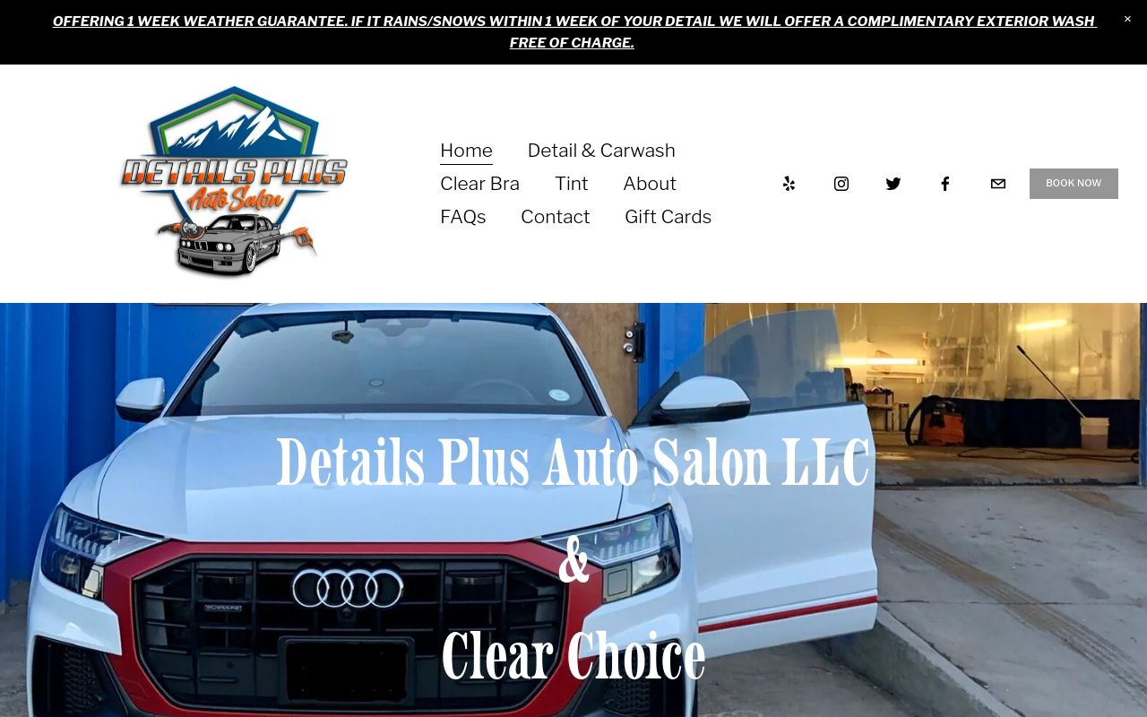 Homepage of Clear Choice Window Tinting & Clearbras's website