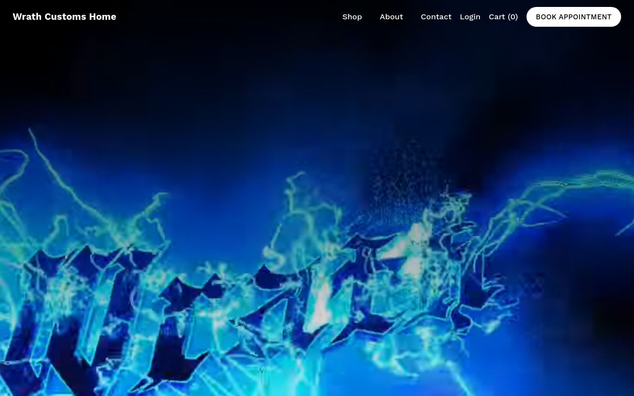 Homepage of Wrath Customs's website