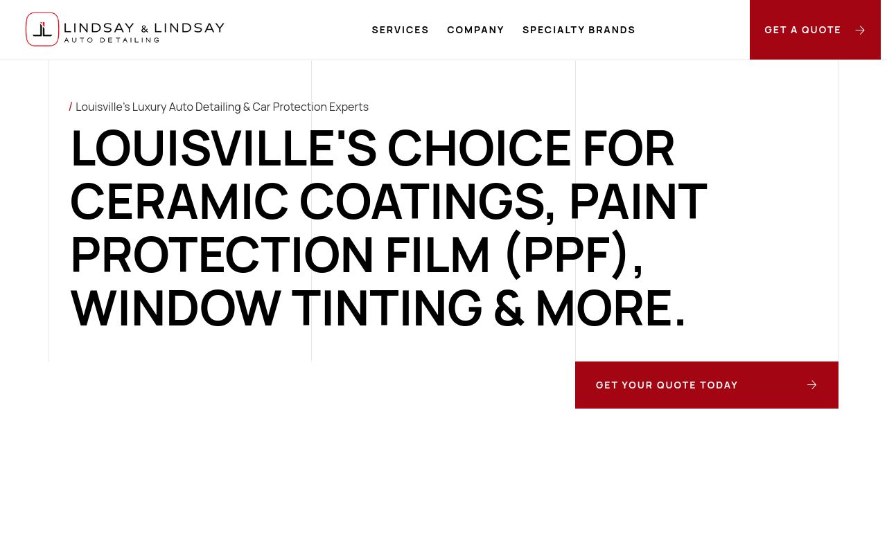 Homepage of Lindsay & Lindsay Auto Detailing's website