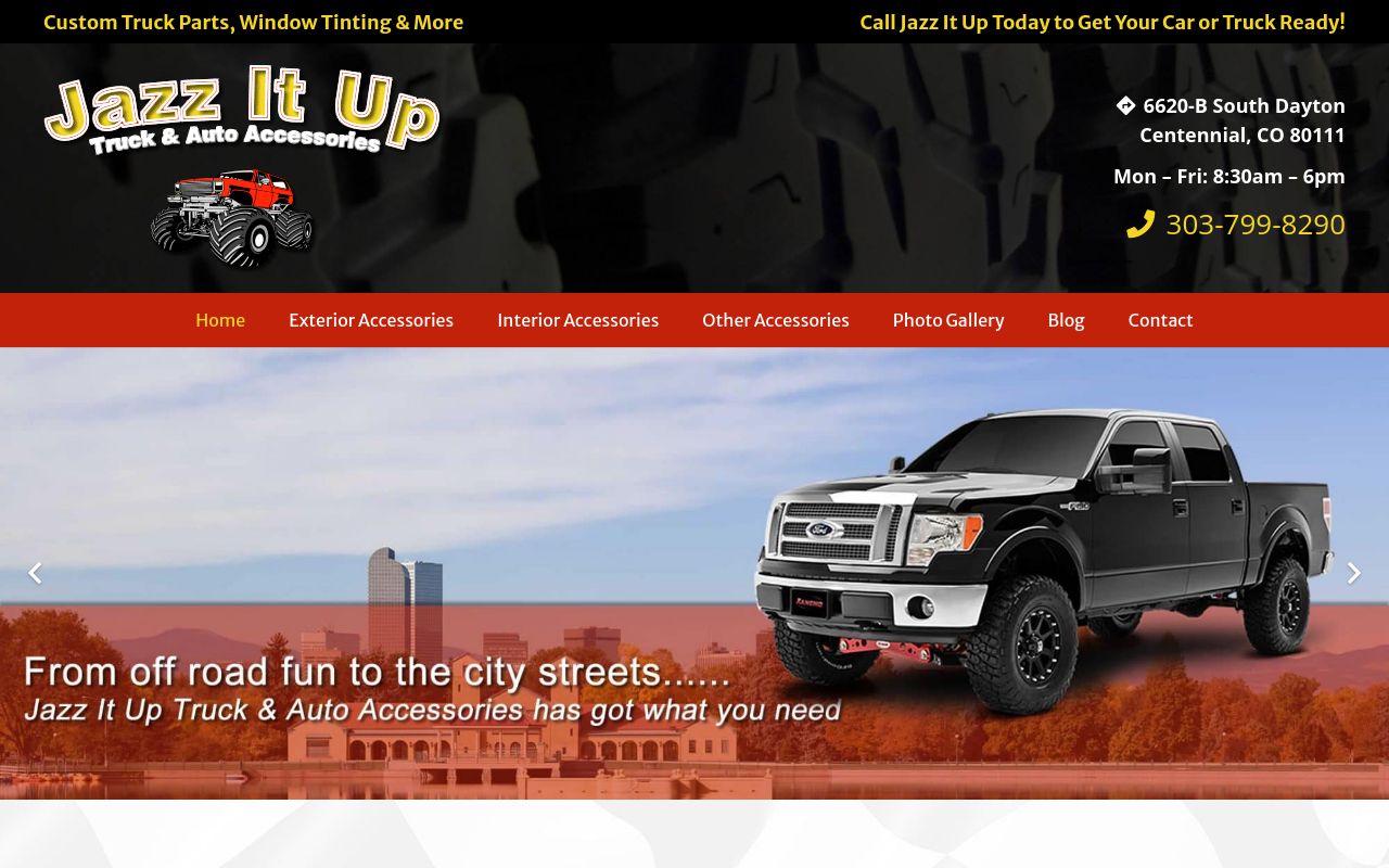 Homepage of Jazz It Up's website
