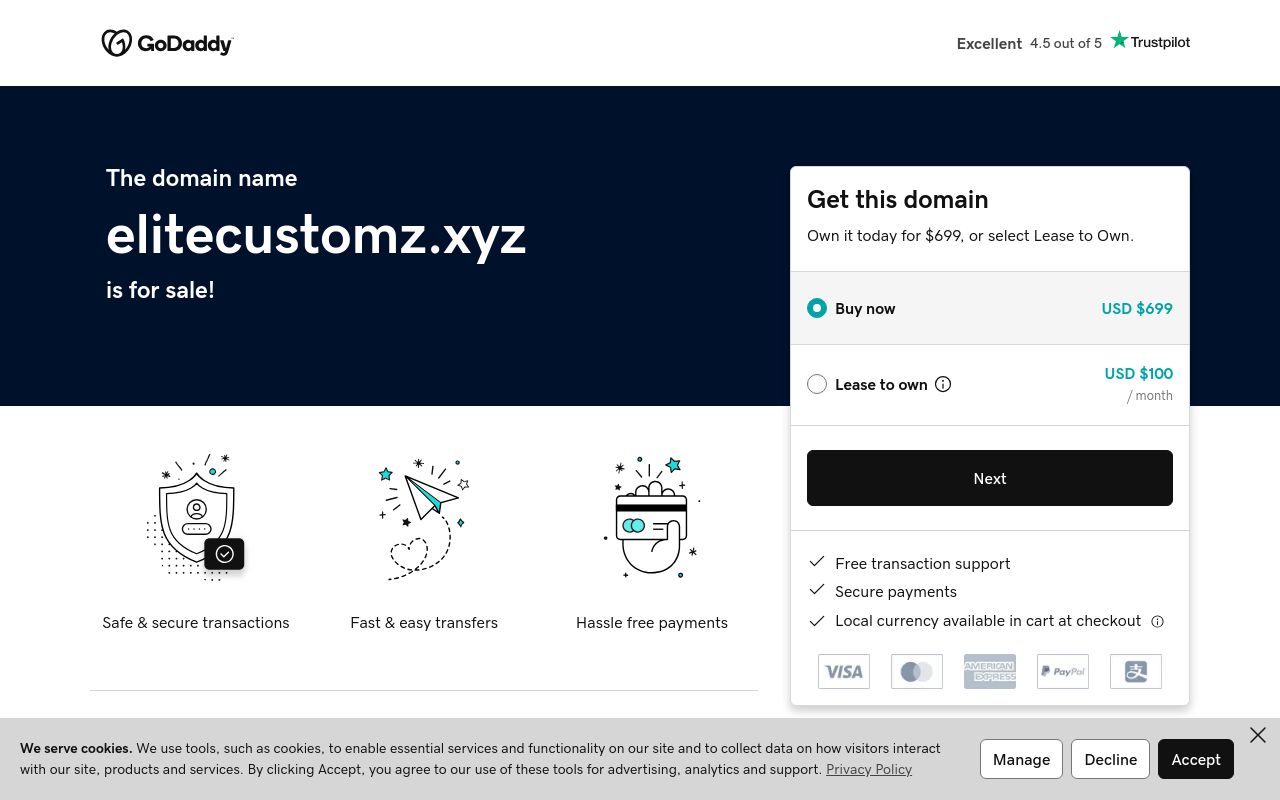 Homepage of Elite Customz Limited's website