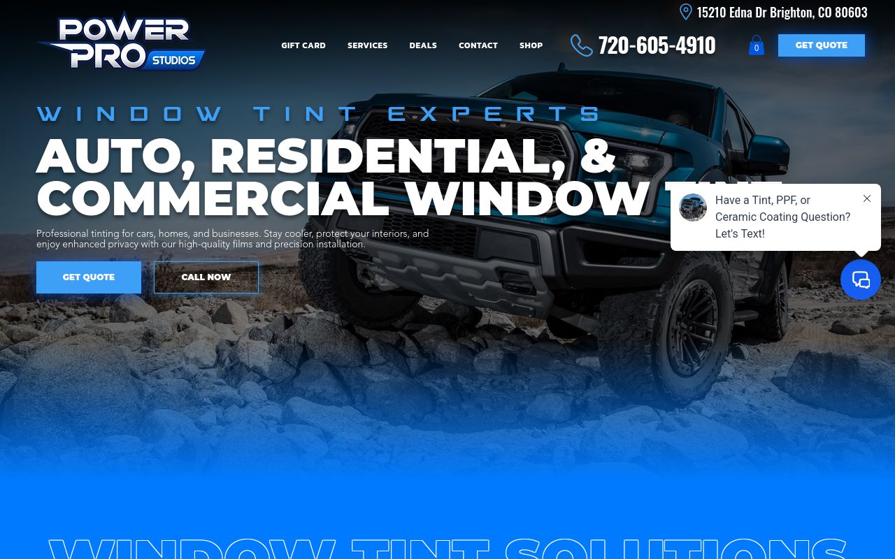 Homepage of Power Pro Studios's website