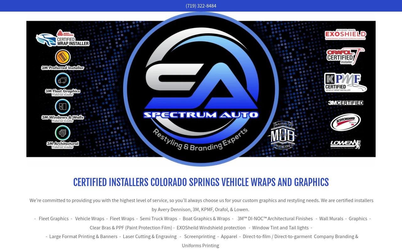 Homepage of Spectrum Auto's website