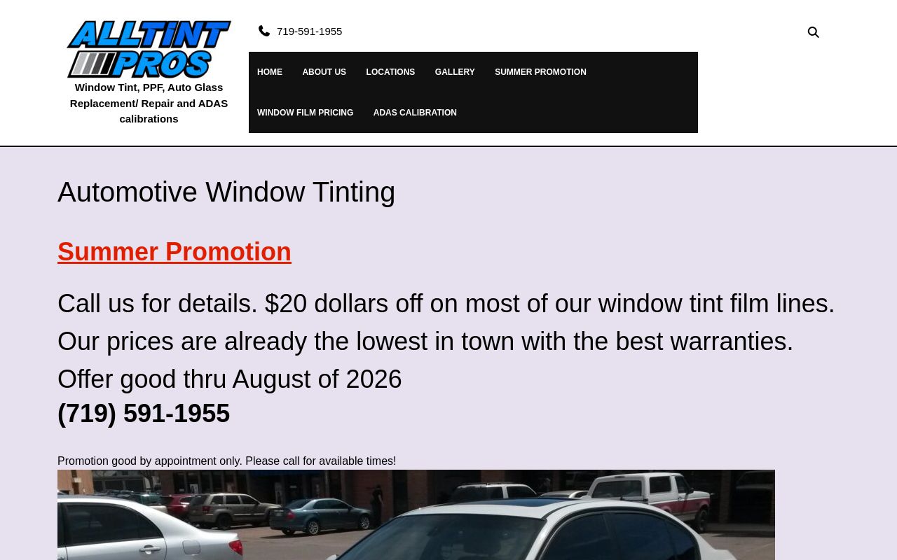 Homepage of AllTint Pros of Colorado llc's website