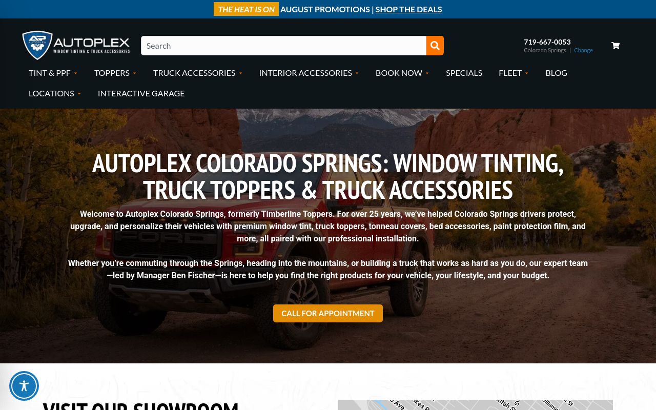 Homepage of Autoplex Window Tinting & Truck Accessories's website