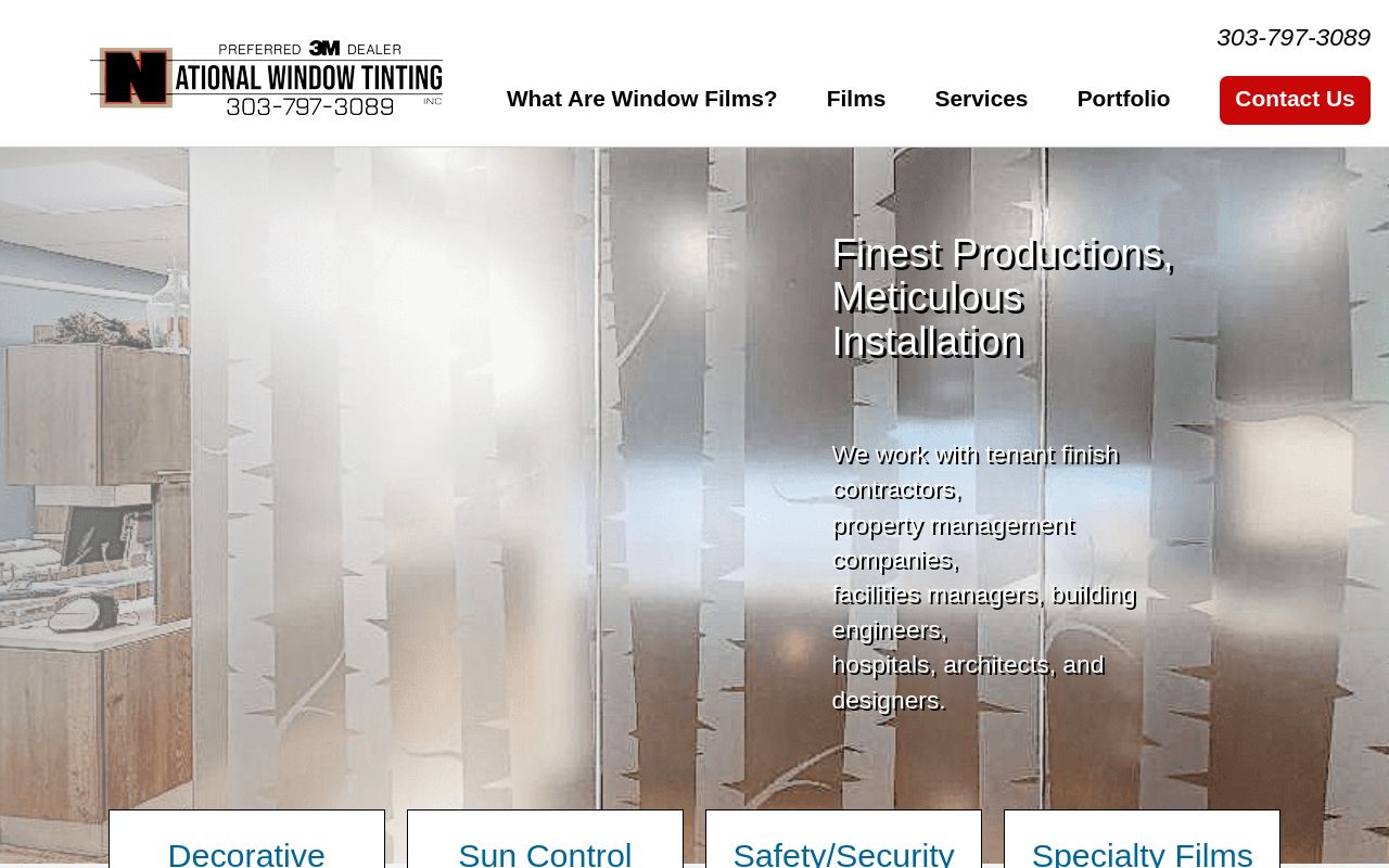 Homepage of National Window Tinting's website