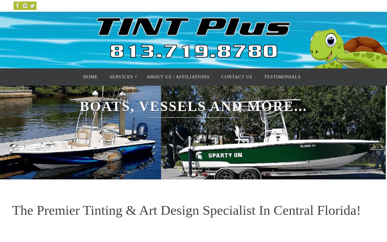 Homepage of Tint Plus's website