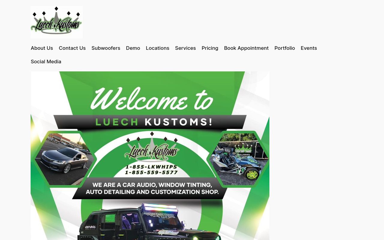 Homepage of Luech Kustoms INC's website
