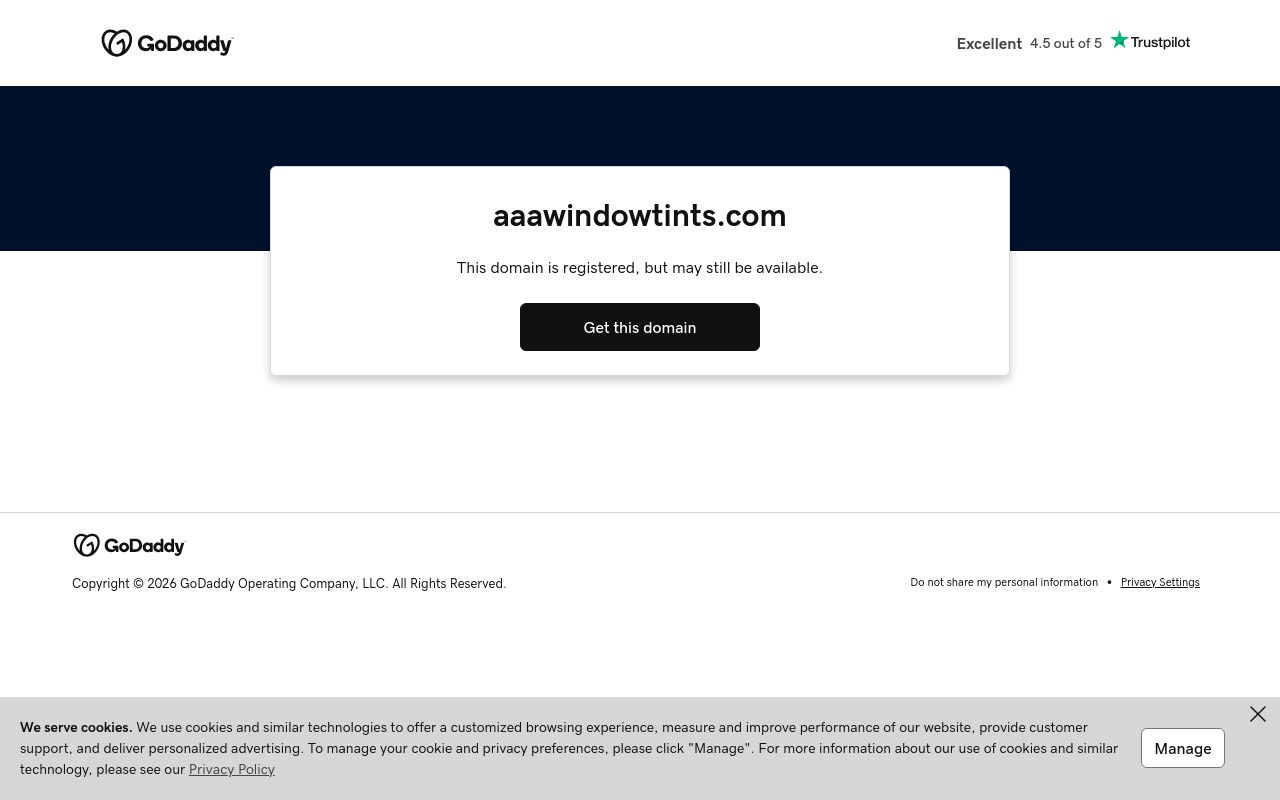 Homepage of Aaa Window Tint, LLC's website