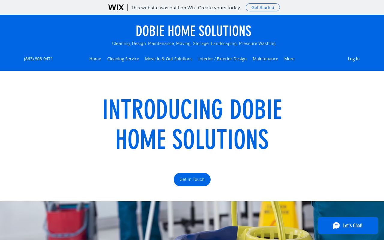 Homepage of Dobie Home Solutions's website