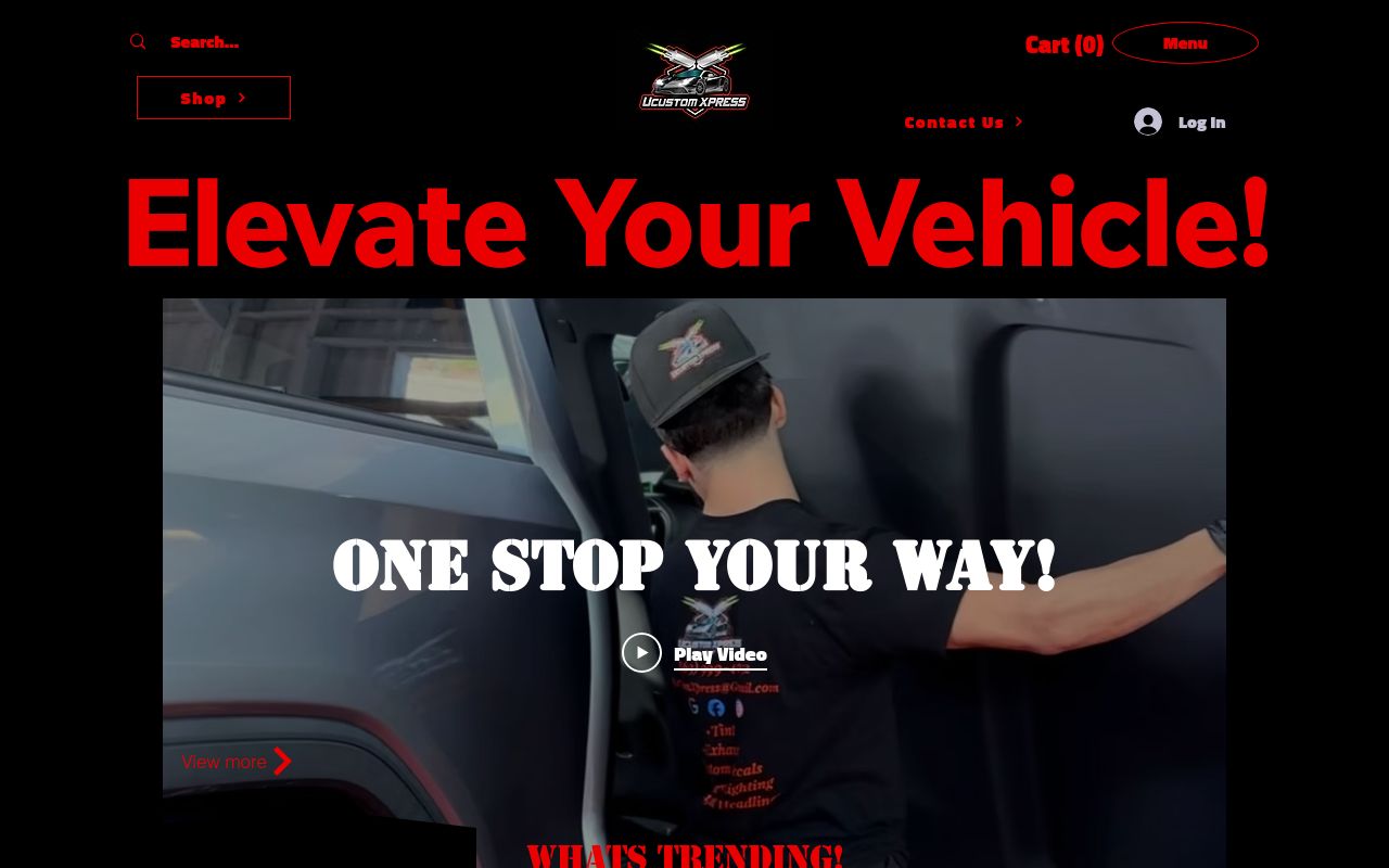Homepage of UcustomXpress's website