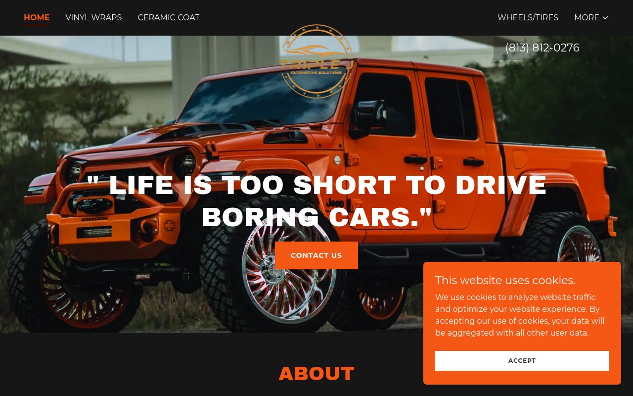 Homepage of Triple J Automotive Solutions's website