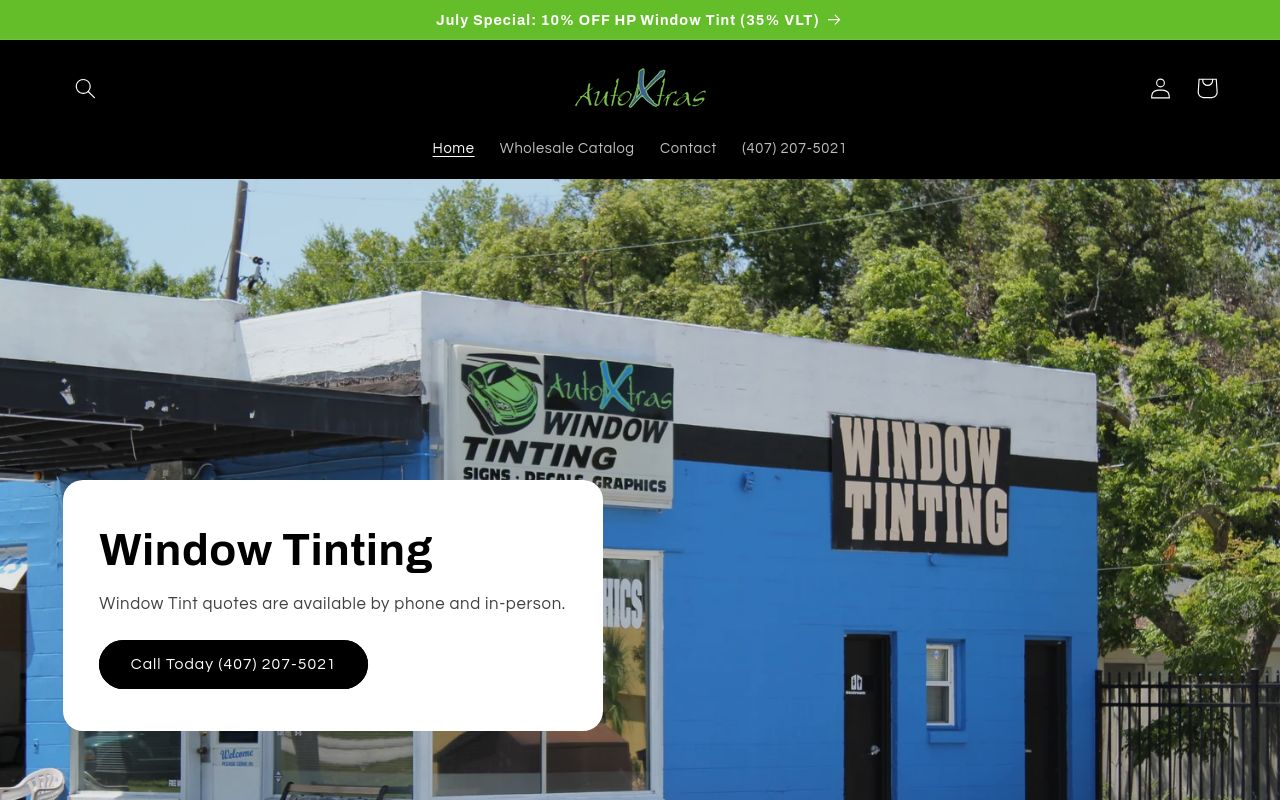 Homepage of AutoXtras's website