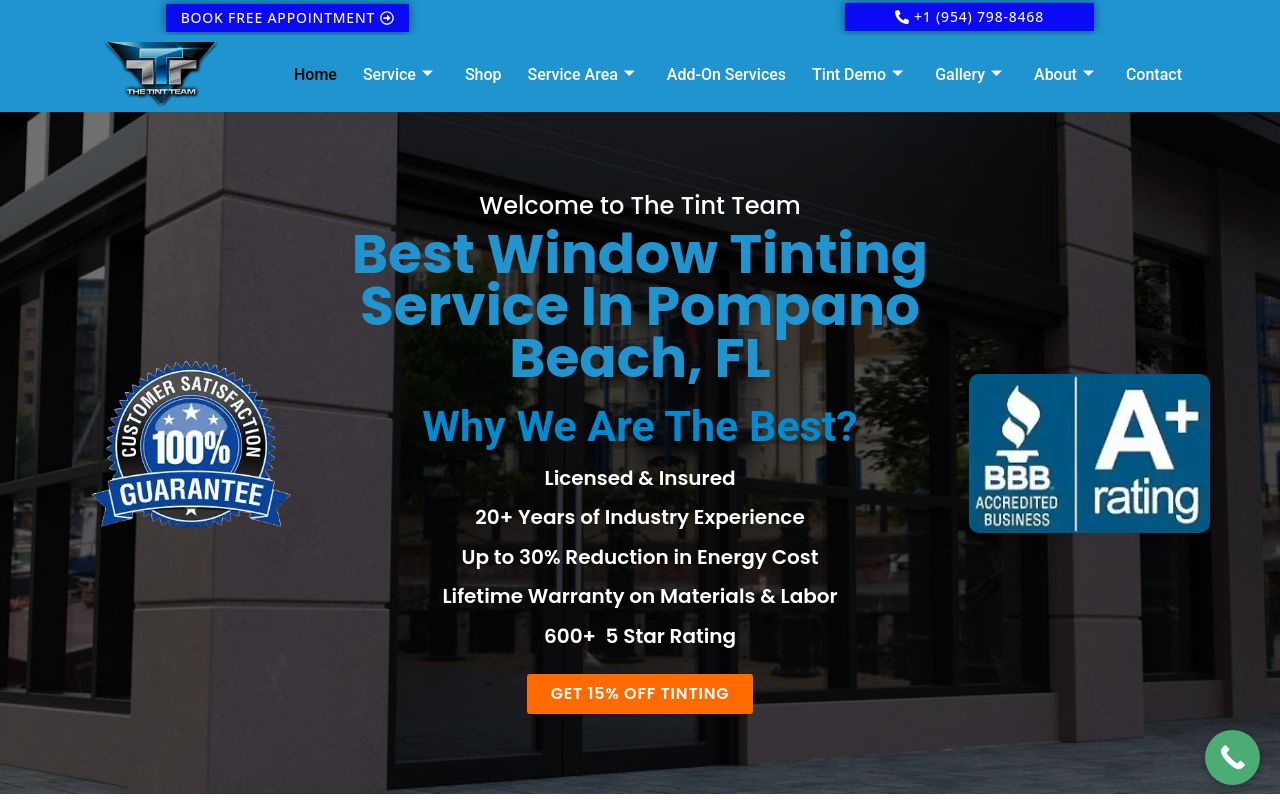 Homepage of The Tint Team's website