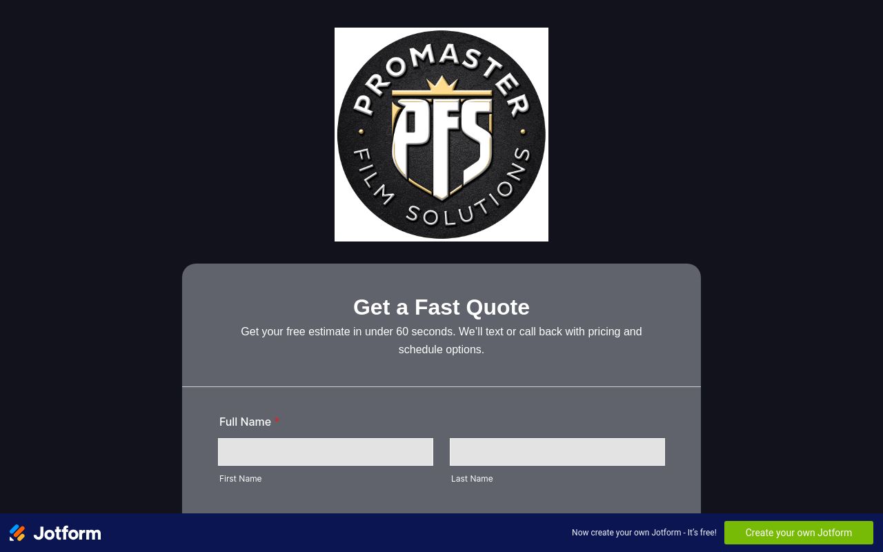 Homepage of ProMaster Film Solutions's website
