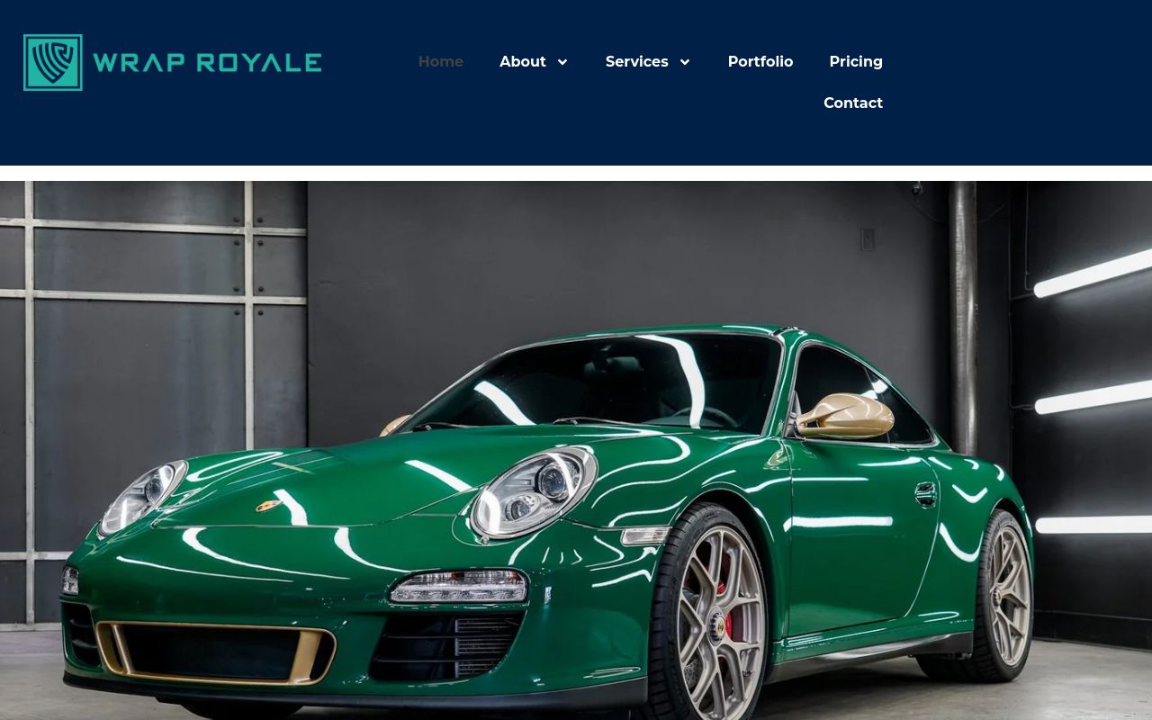 Homepage of Wrap Royale's website