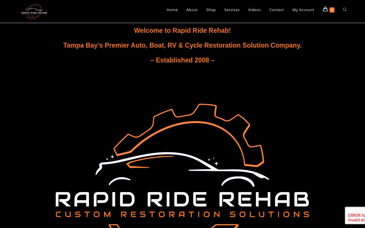 Homepage of Infinity Custom Worx's website