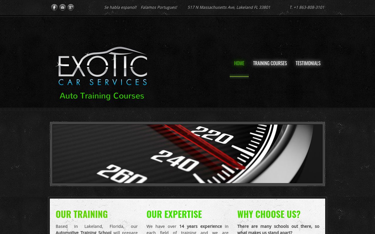 Homepage of Automotive Training School's website