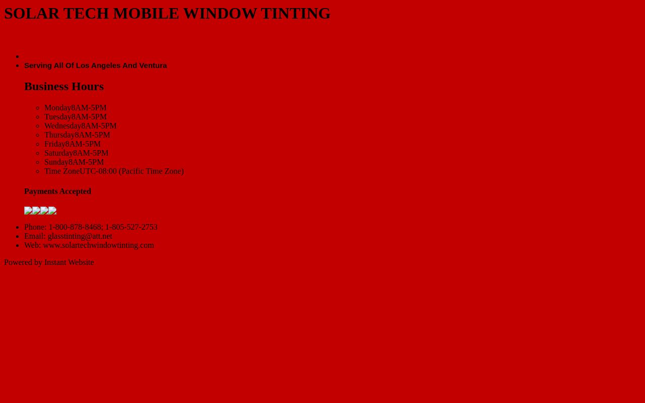 Homepage of A SOLAR TECH MOBILE WINDOW TINTING's website