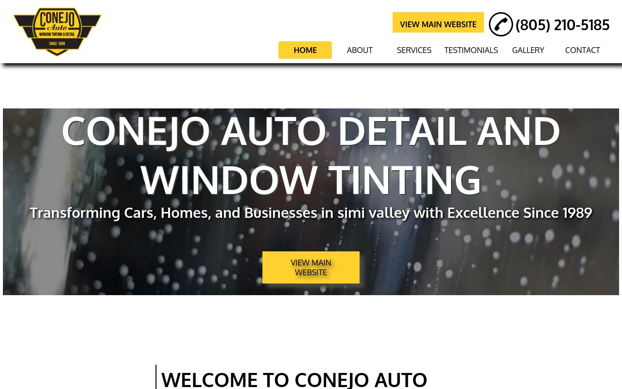 Homepage of CONEJO AUTO DETAIL AND WINDOW TINTING's website