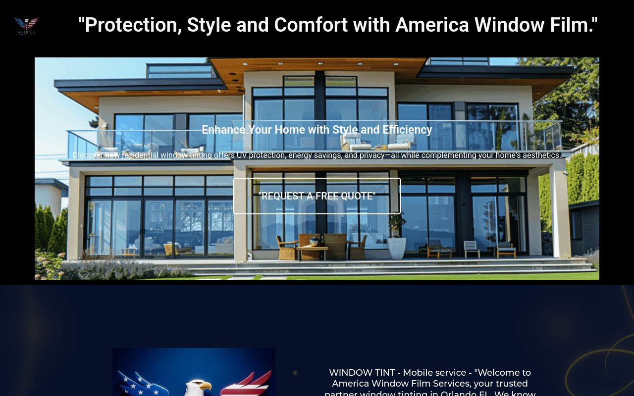 Homepage of AMERICA WINDOW FILM SERVICES's website