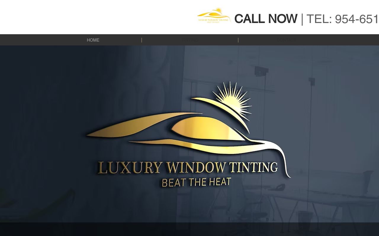 Homepage of Luxury Window Tinting's website
