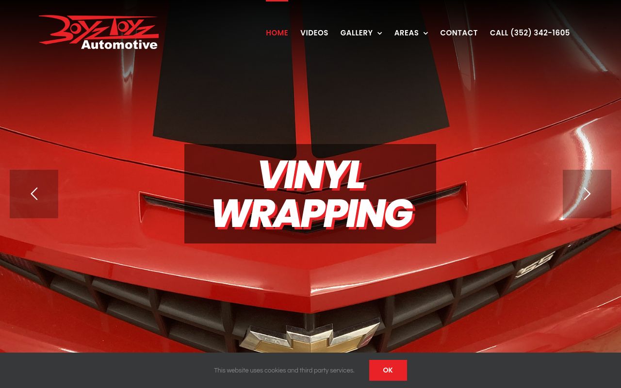 Homepage of BoyzToyz Automotive - Car Window Tinting's website
