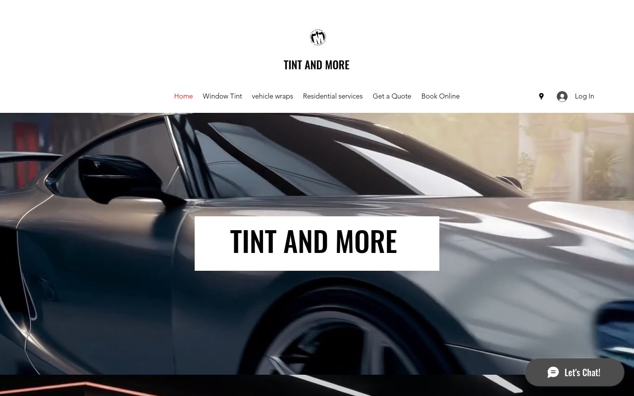 Homepage of Tint and More's website