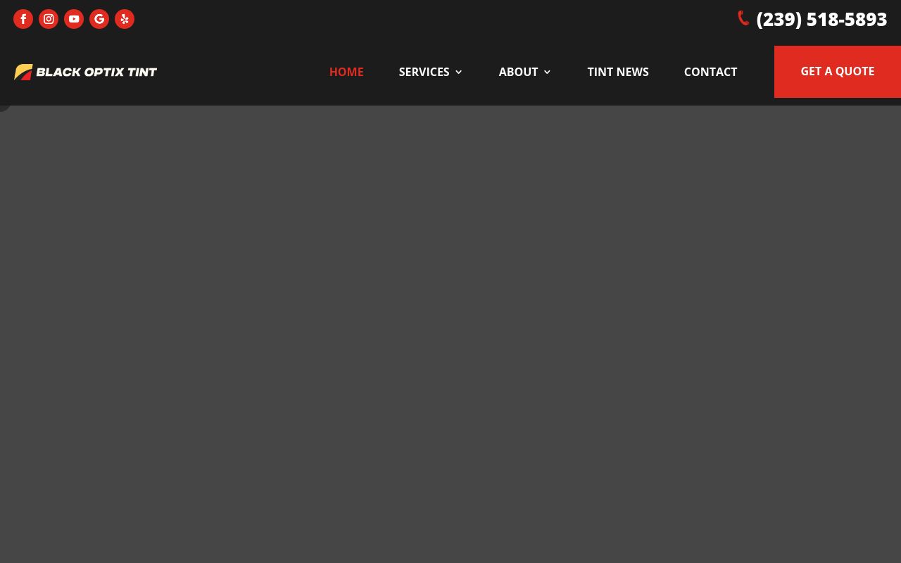 Homepage of Black Optix Tint's website