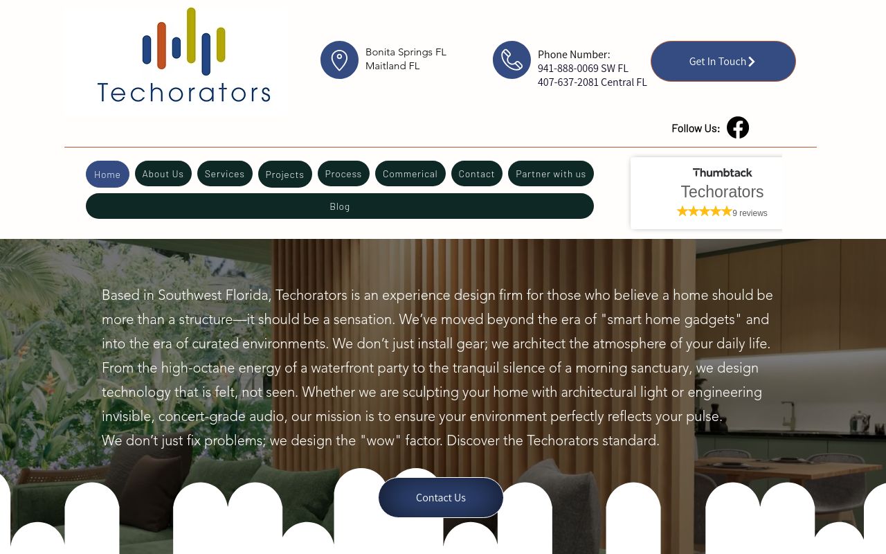 Homepage of Techorators's website