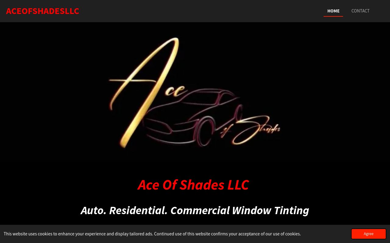 Homepage of Ace Of Shades LLC's website