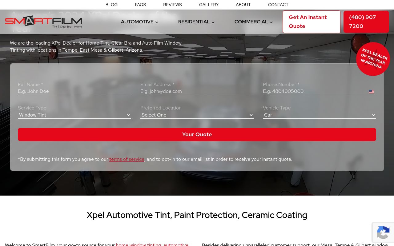 Homepage of SmartFilm's website