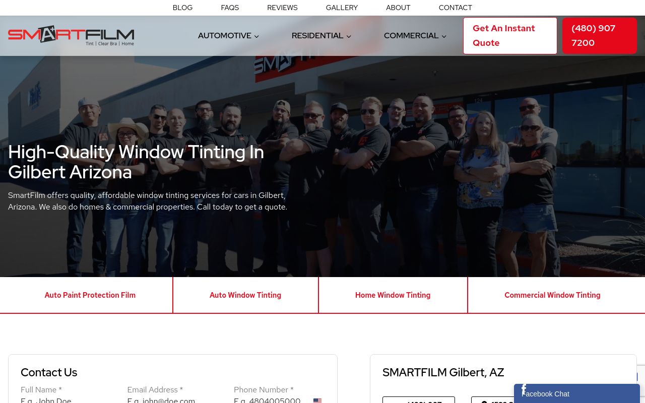 Homepage of Smartfilm's website
