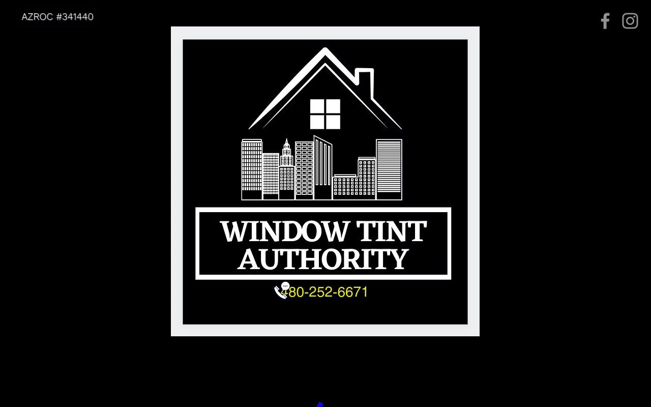 Homepage of Window Tint Authority's website