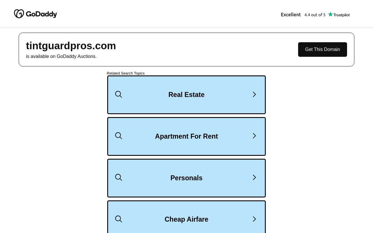 Homepage of Tint Guard Pros's website