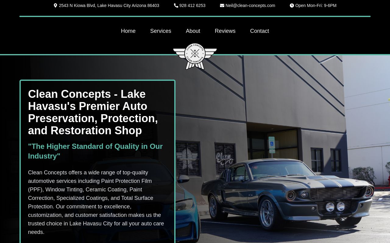 Homepage of Clean Concepts Inc.'s website