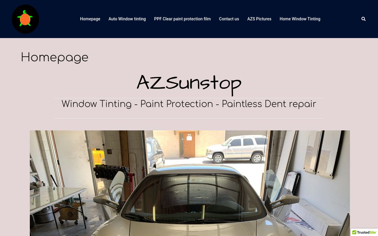 Homepage of AZSunstop's website
